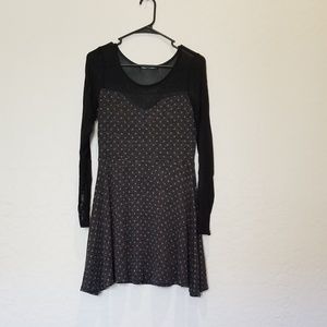 Polka Dot Dress with Sheer Arms